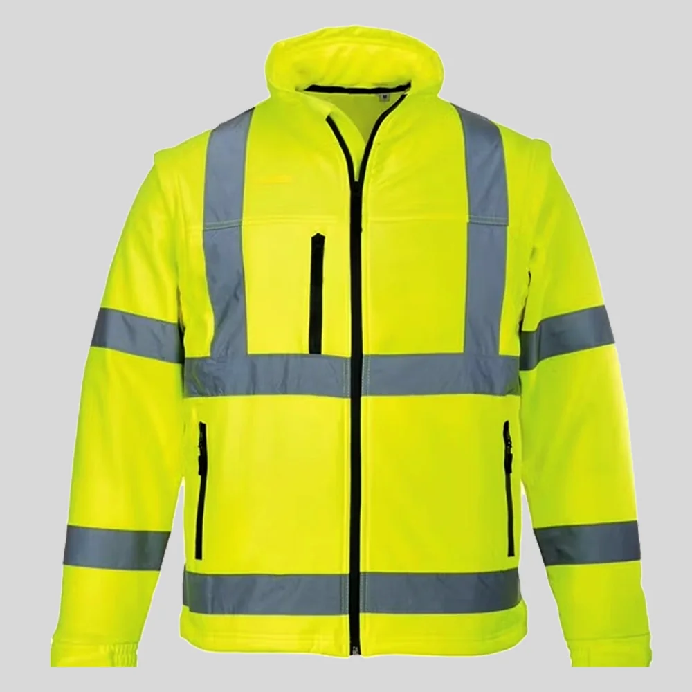 Long sleeve light road work safety life reflective bomber jacket - Image 3