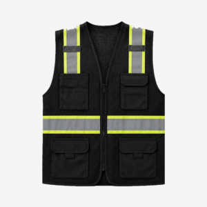 Black Meshnet Hi-Vis Safety Vest