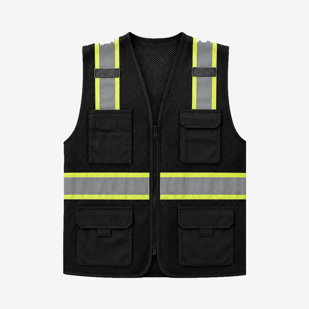 Black Meshnet Hi-Vis Safety Vest