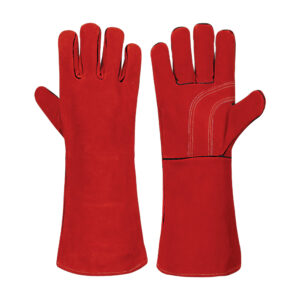 WELDING GLOVES COW SPLIT LEATHER STITCHED REINFORCED PALM
