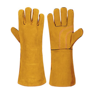 WELDING GLOVES COW SPLIT LEATHER STITCHED REINFORCED PALM